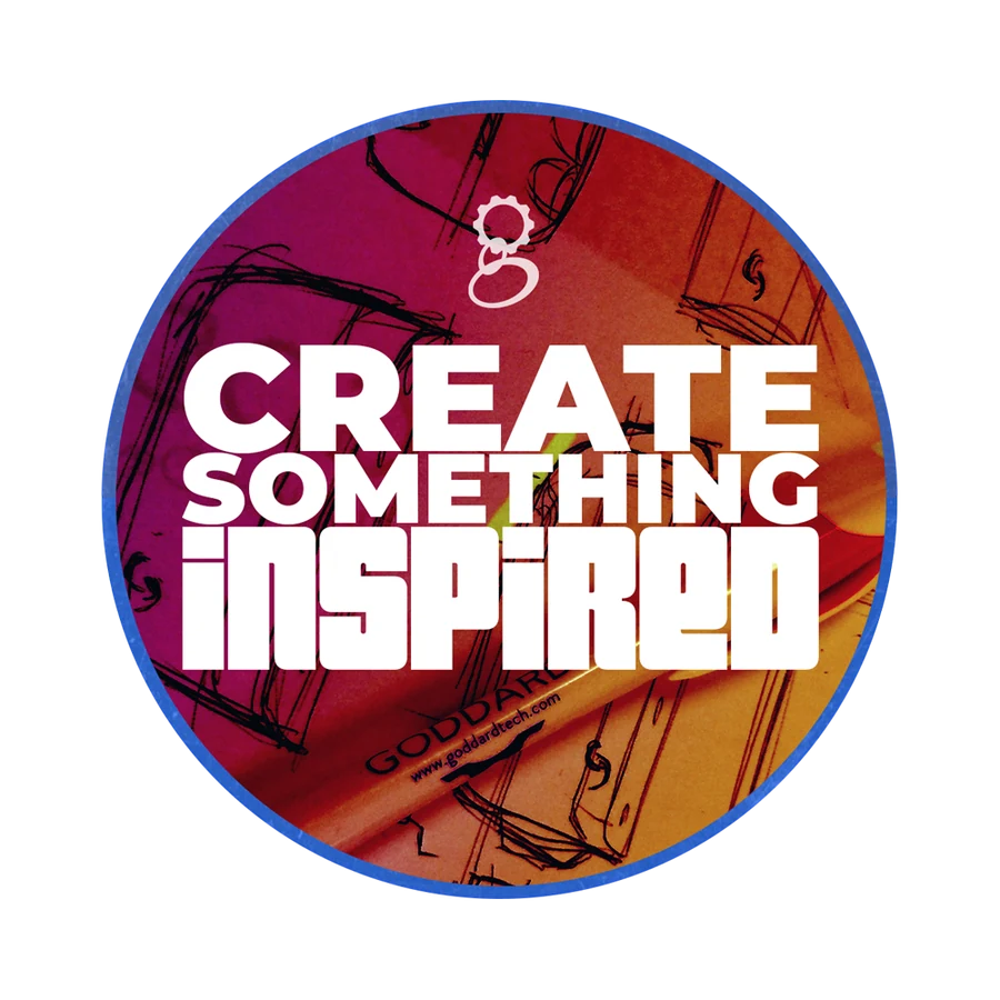 Create Something Inspired sticker with blue rim