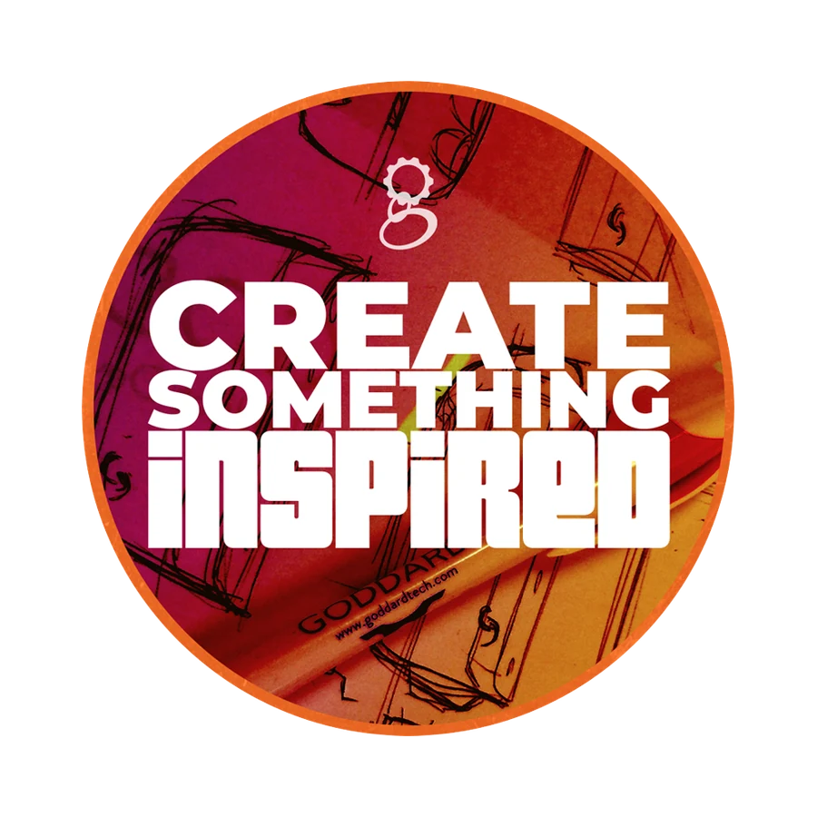 Create Something Inspired sticker with orange rim